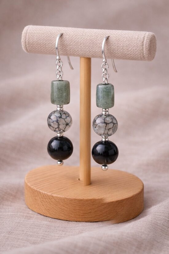 Dabīgo akmeņu auskari "Mežonīgā dvēsele"